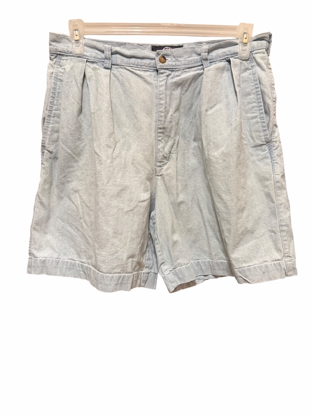 Timber Trail Relaxed Light Blue Pleated Denim Shorts for Women